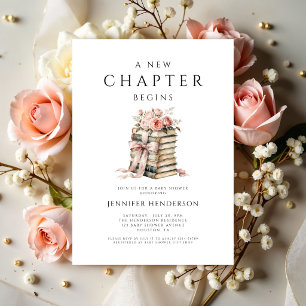 Invitation Un nouveau chapitre commence Pink Bow Books Baby S