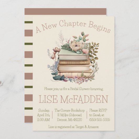 Invitation Un Nouveau Chapitre Commence, Réserver La Fête des (Devant / Derrière)