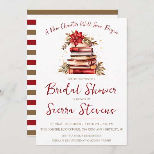 Invitation Un nouveau chapitre commence, thème de Noël Fête d (Devant / Derrière)