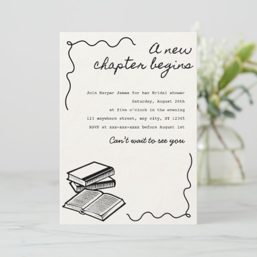 Invitation Un nouveau chapitre de la douche nuptiale (Debout devant)