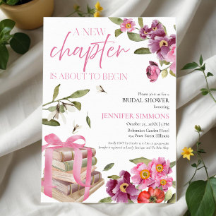 Invitation Un nouveau chapitre Fête des mariées aquarelle