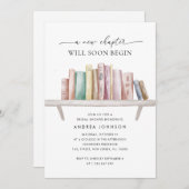 Invitation Un nouveau chapitre Thème de livre QR Code Fête de (Devant / Derrière)