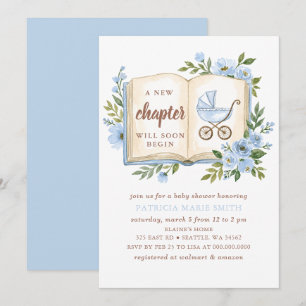 Invitation Un nouveau livre de chapitre histoire Fête de bébé