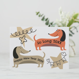 Invitation Un Nouvel An Dachshund Dogs Fun Quirky