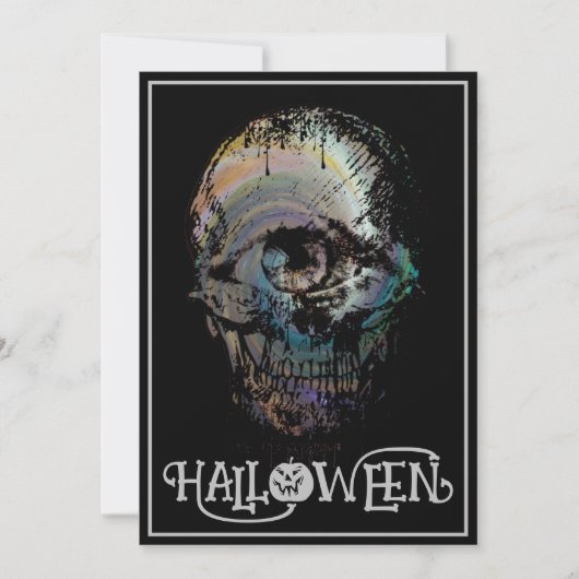 INVITATION UN OEIL SKULT MORT HALLOWEEN COSTUME PARTY (Devant)