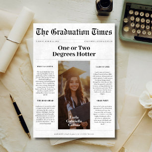 Invitation Un ou deux degrés Hotter Graduation Journal