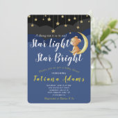 Invitation Un Ours Ciel Nocturne Étoile Nouveau-Né Sur Le Bab (Debout devant)