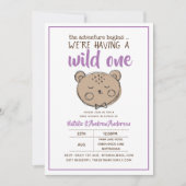 Invitation Un Ours Rustique Sauvage L'Aventure Commence Jaune (Devant)