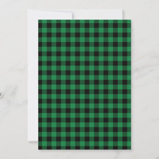 Invitation Un Ours Sauvage Buffle Vert Plaid Premier Annivers (Dos)