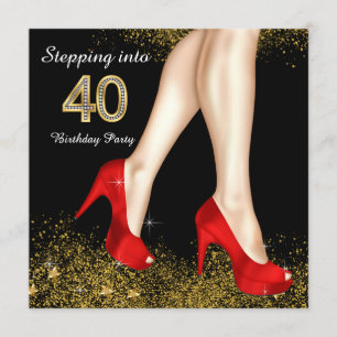 Invitation Un Pas Dans 40 Chaussures Rouges Anniversaires