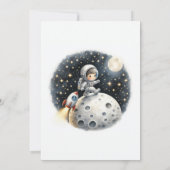 Invitation Un pas de géant Fête d'anniversaire Petit Astronau (Dos)