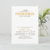 Invitation Un Pêcheur Rustique Est En Voie De Baby shower (Debout devant)