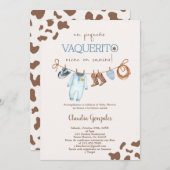 Invitation Un Pequeño Vaquerito viene en camino Baby shower (Devant / Derrière)