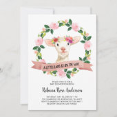 Invitation Un petit agneau sur le chemin Baby shower (Devant)