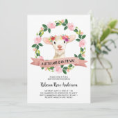 Invitation Un petit agneau sur le chemin Baby shower (Debout devant)