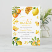 Invitation un petit amour à l'aquarelle orange agrume citron (Debout devant)