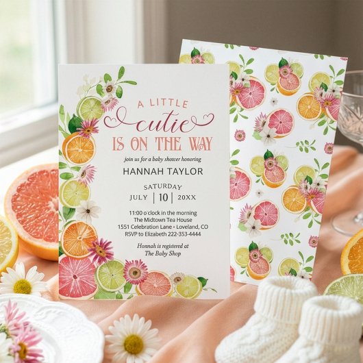 Invitation Un petit amour arrive Bébé Citron Shower de bébé