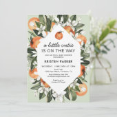 Invitation Un petit amour arrive Citrus Baby Shower (Debout devant)