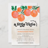Invitation Un petit amour arrive Fête de bébé orange (Devant)