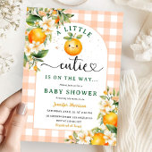 Invitation Un petit amour arrive ! Fête de bébé orange