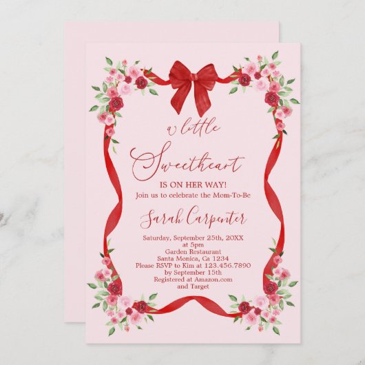 Invitation Un petit amour est en route (Devant / Derrière)