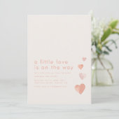 Invitation Un petit amour est sur le chemin Baby shower de co (Debout devant)