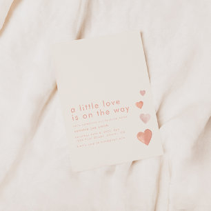 Invitation Un petit amour est sur le chemin Baby shower de co