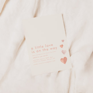 Invitation Un petit amour est sur le chemin Baby shower de co