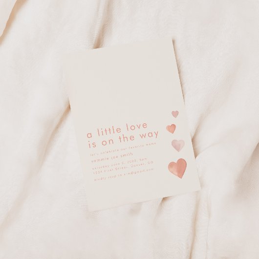 Invitation Un petit amour est sur le chemin Baby shower de co