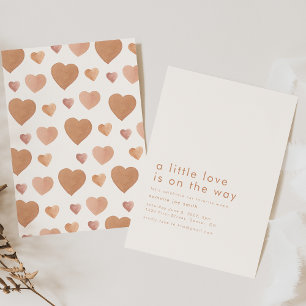 Invitation Un petit amour est sur le chemin Baby shower de co