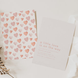 Invitation Un petit amour est sur le chemin Baby shower de co