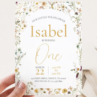 Invitation Un petit anniversaire de fleur sauvage