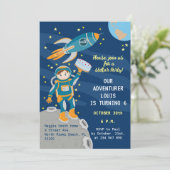 Invitation Un petit astronaute rêve fête d'anniversaire (Debout devant)