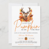 Invitation Un petit automne Citrouille automne cerf Baby show (Devant)