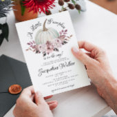 Invitation Un petit automne de citrouille élégant fleurs viol