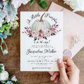 Invitation Un petit automne de citrouille élégant fleurs viol