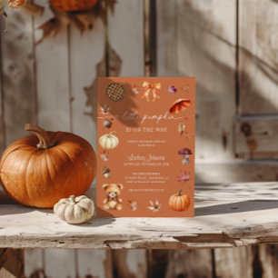 Invitation Un petit automne de potiron en terre cuite pour un