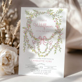 Invitation Un petit Baby shower à arc rose Fleur sauvage