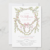 Invitation Un petit Baby shower à arc rose Fleur sauvage (Devant)