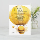 Invitation Un petit Baby shower à montgolfière de Honey Bee (Debout devant)