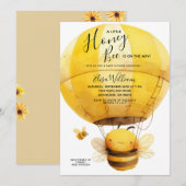Invitation Un petit Baby shower à montgolfière de Honey Bee (Devant / Derrière)