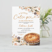 Invitation Un petit Baby shower à tarte Cutie Citrouille auto (Debout devant)