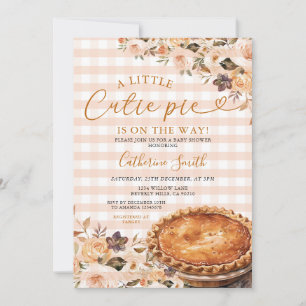 Invitation Un petit Baby shower à tarte Cutie En vichy automn