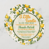 Invitation Un Petit Baby shower À Thème Citron Sucré (Devant / Derrière)