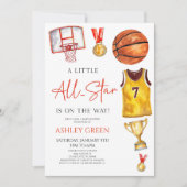Invitation Un Petit Baby shower All-Star De Basketball (Devant)