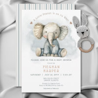 Un petit Baby shower bleu d'éléphant d'arachide