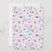 Invitation Un Petit Baby shower Bleu Fleur sauvage (Dos)