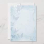 Invitation Un petit Baby shower bleu papillon (Dos)