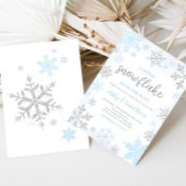 Invitation Un petit Baby shower bleu Snowflake