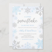 Invitation Un petit Baby shower bleu Snowflake (Devant)